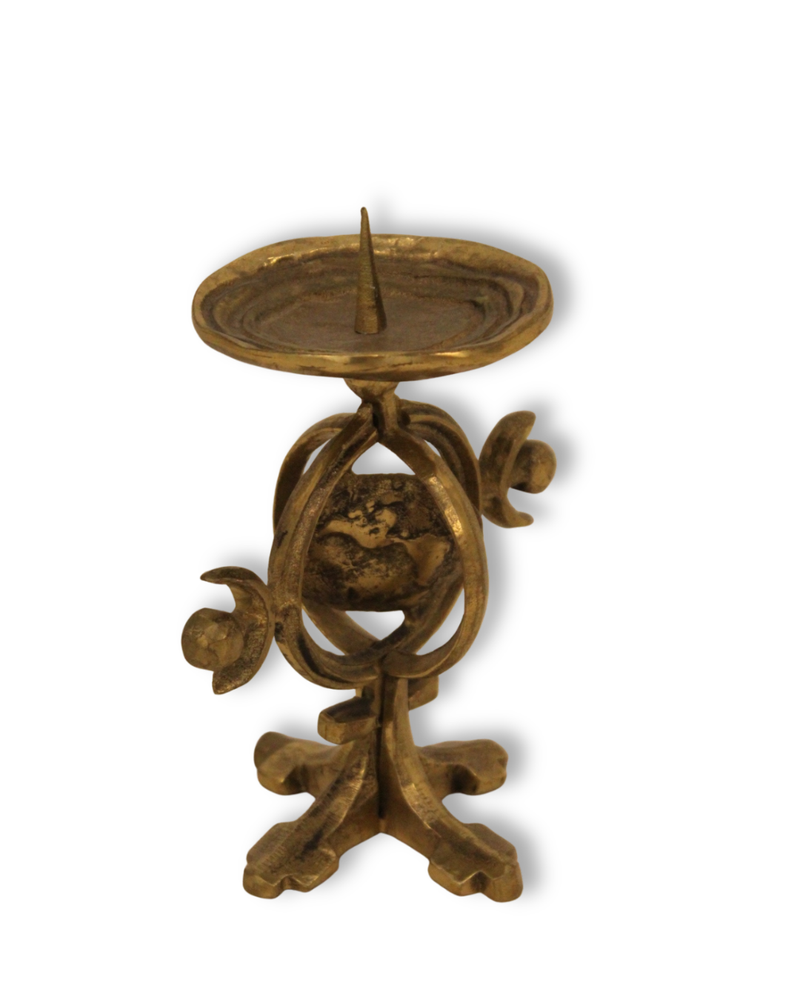 Brass Globe Candle Holder by Zoltan Papp