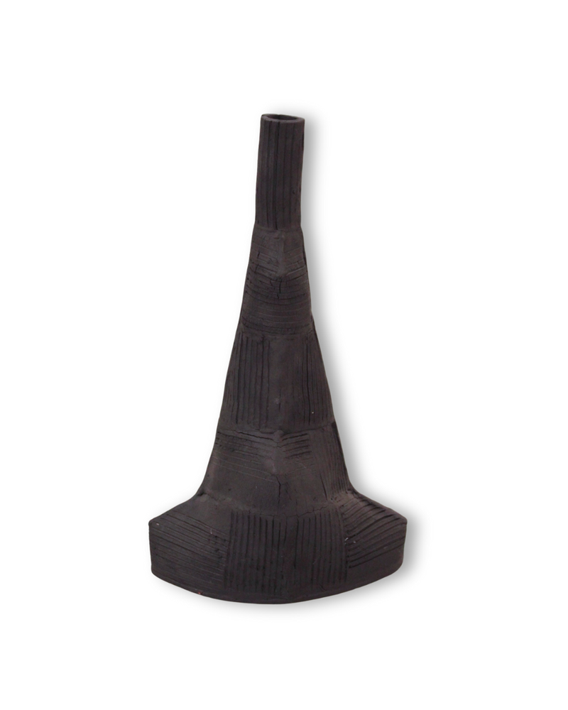 HEA: Large Symmetrical Black Vase (BL106)