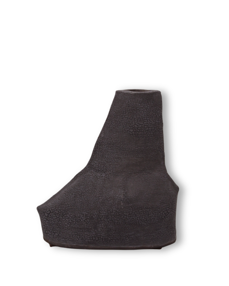 HEA: Medium Asymmetrical Black Vase (BL110)